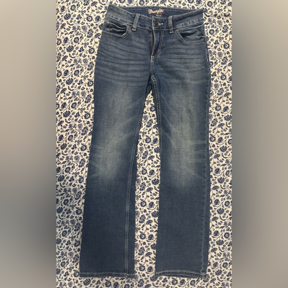 wrangler womens jeans blue denim boot cut Size 3x32